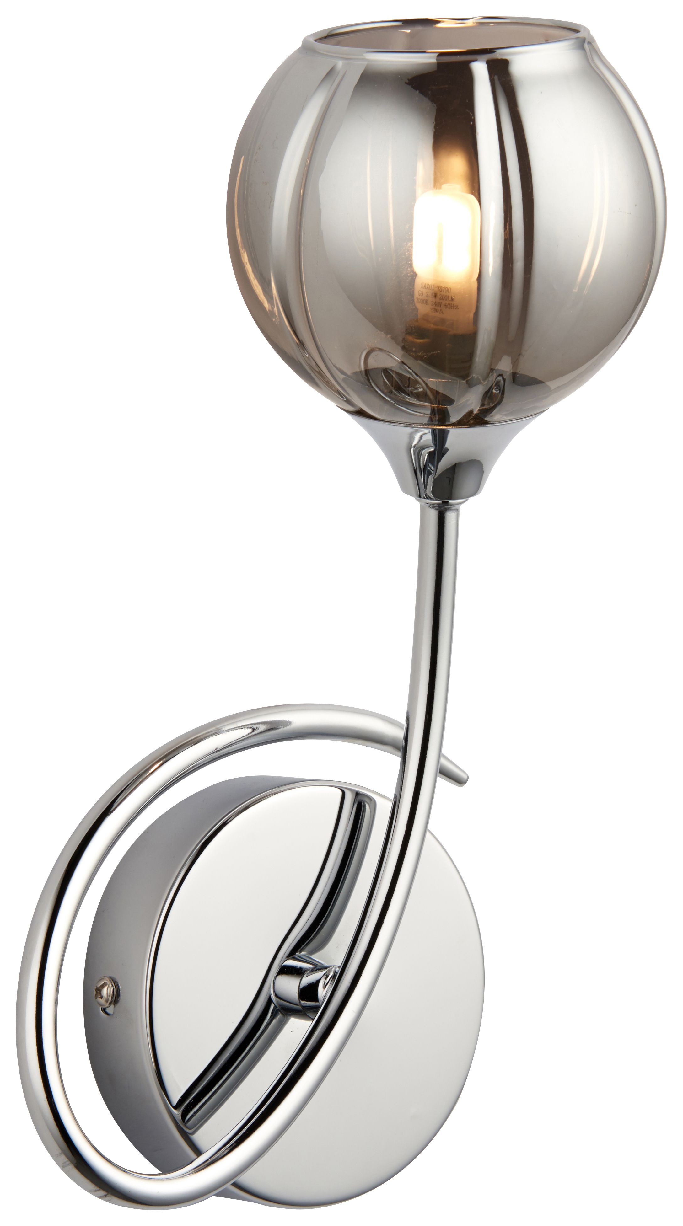 Rhian Glass Wall Light - Chrome