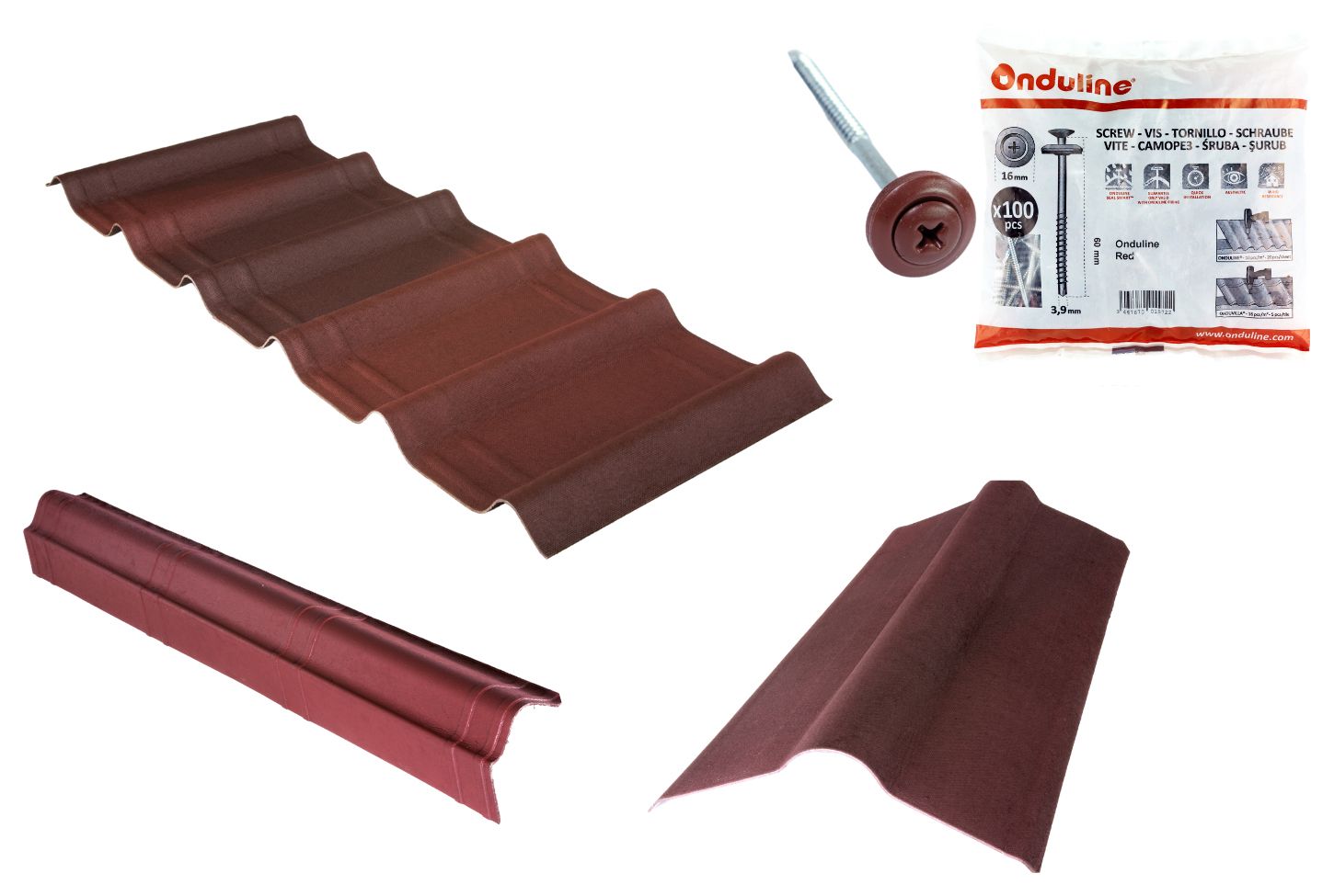 Image of Onduline Onduvilla Shed Roof Kit For 8x6ft Roofs - Red