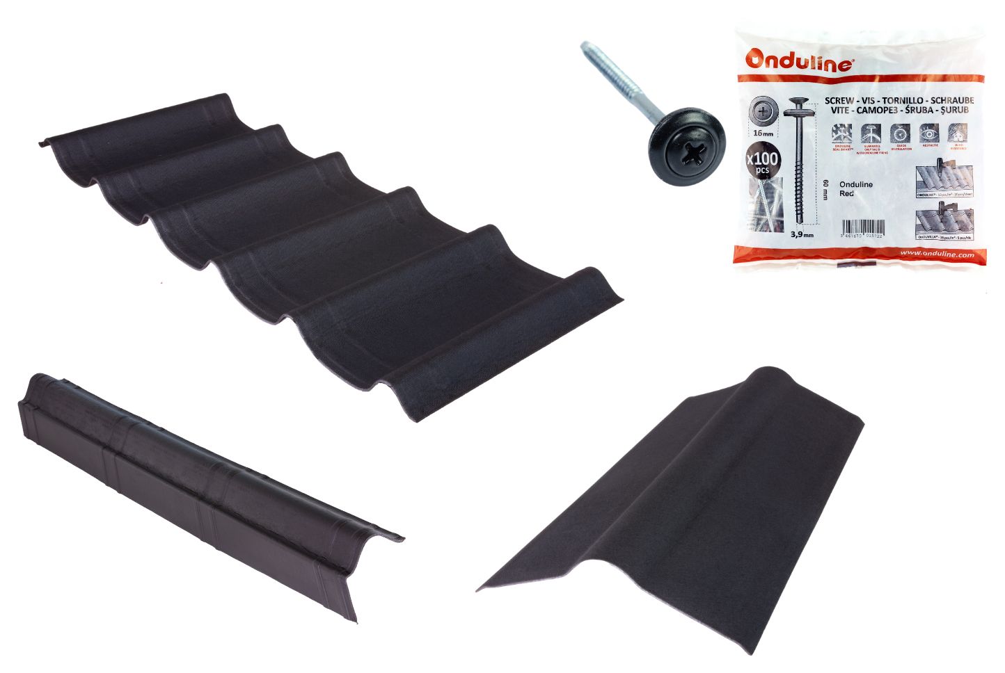 Image of Onduline Onduvilla Shed Roof Kit For 8x6ft Roofs - Black