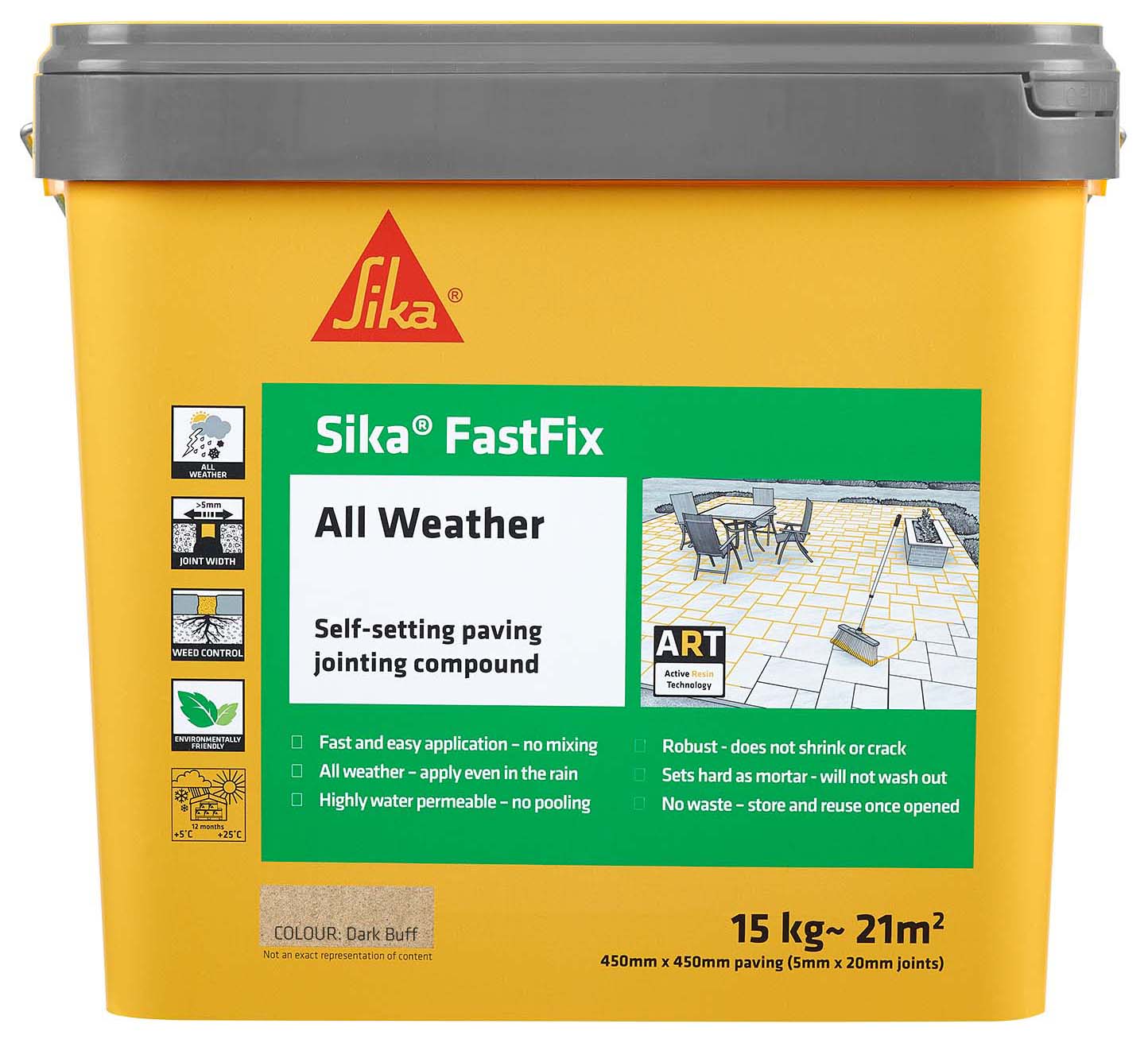 Image of Sika FastFix All Weather Jointing Paving Compound Dark Buff - 15kg