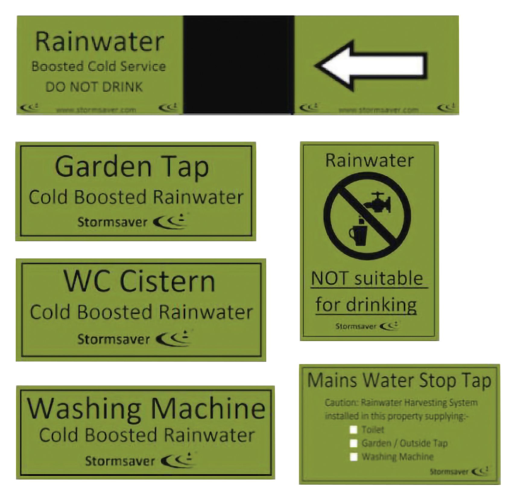 Stormsaver Rainwater Harvesting Identification Label Kit