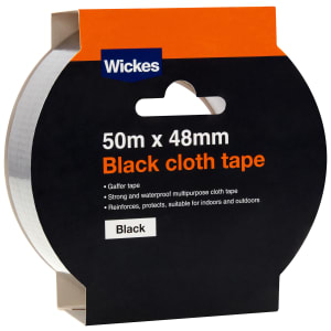 Wickes Cloth Black Duct Tape - 48mm x 50m