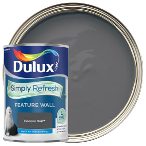 Dulux Simply Refresh One Coat Feature Wall Paint - Cannon Ball - 1.25L