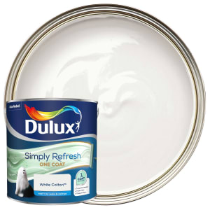 Dulux Simply Refresh One Coat Matt Emulsion Paint - White Cotton - 2.5L