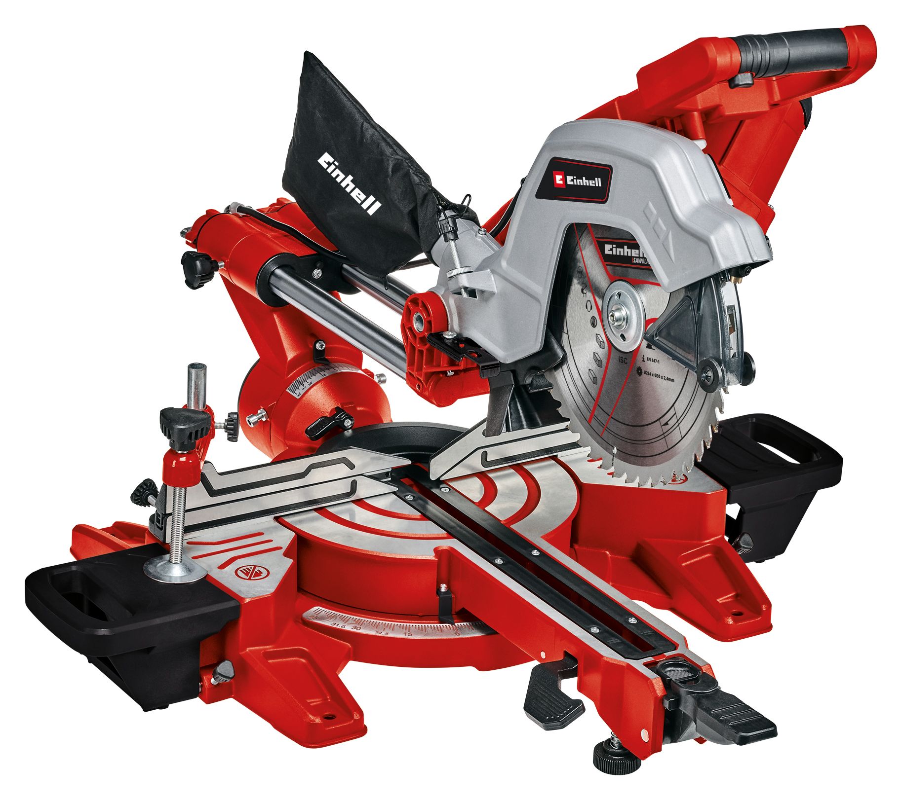 Image of Einhell Expert TE-SM 254 Dual 254mm Corded Sliding Double Bevel Mitre Saw - 2100W