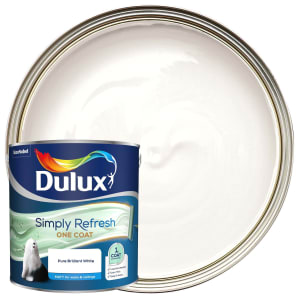 Dulux Simply Refresh One Coat Matt Emulsion Paint - Pure Brilliant White - 2.5L