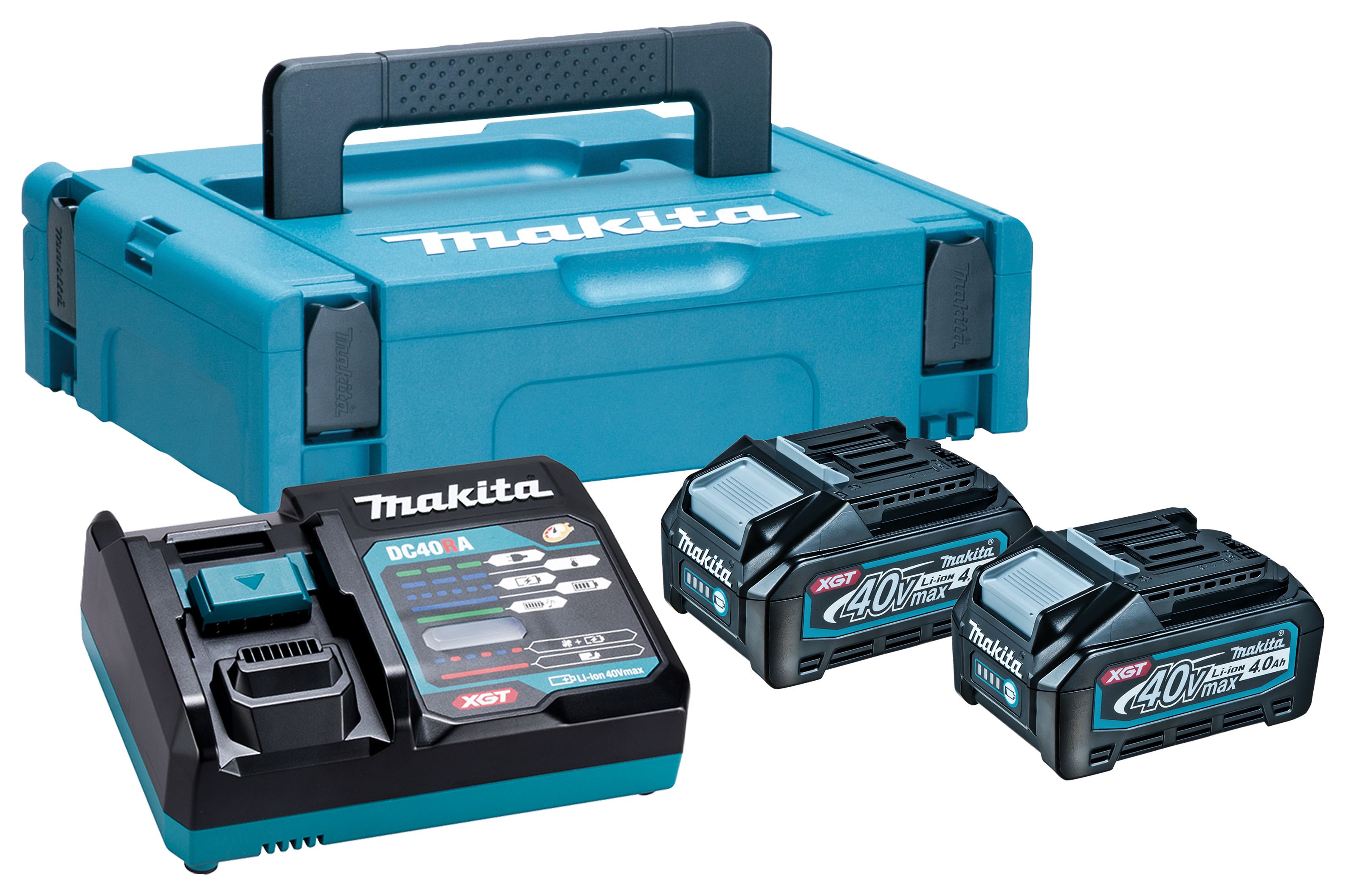 Image of Makita 191K01-6 XGT 40Vmax 2 x 4.0Ah Batteries & Charger Kit