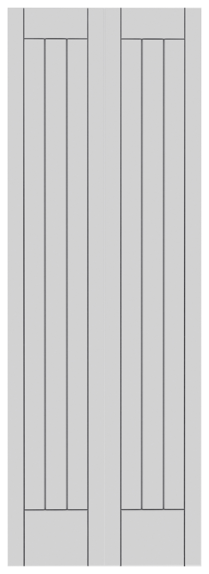 Wickes Geneva White Primed Bi-Fold Solid Core Door - 1947 x 750mm