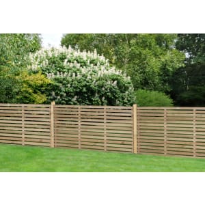 Forest Garden Single Slatted Fence Panel 6 X 3 Ft Multi Packs