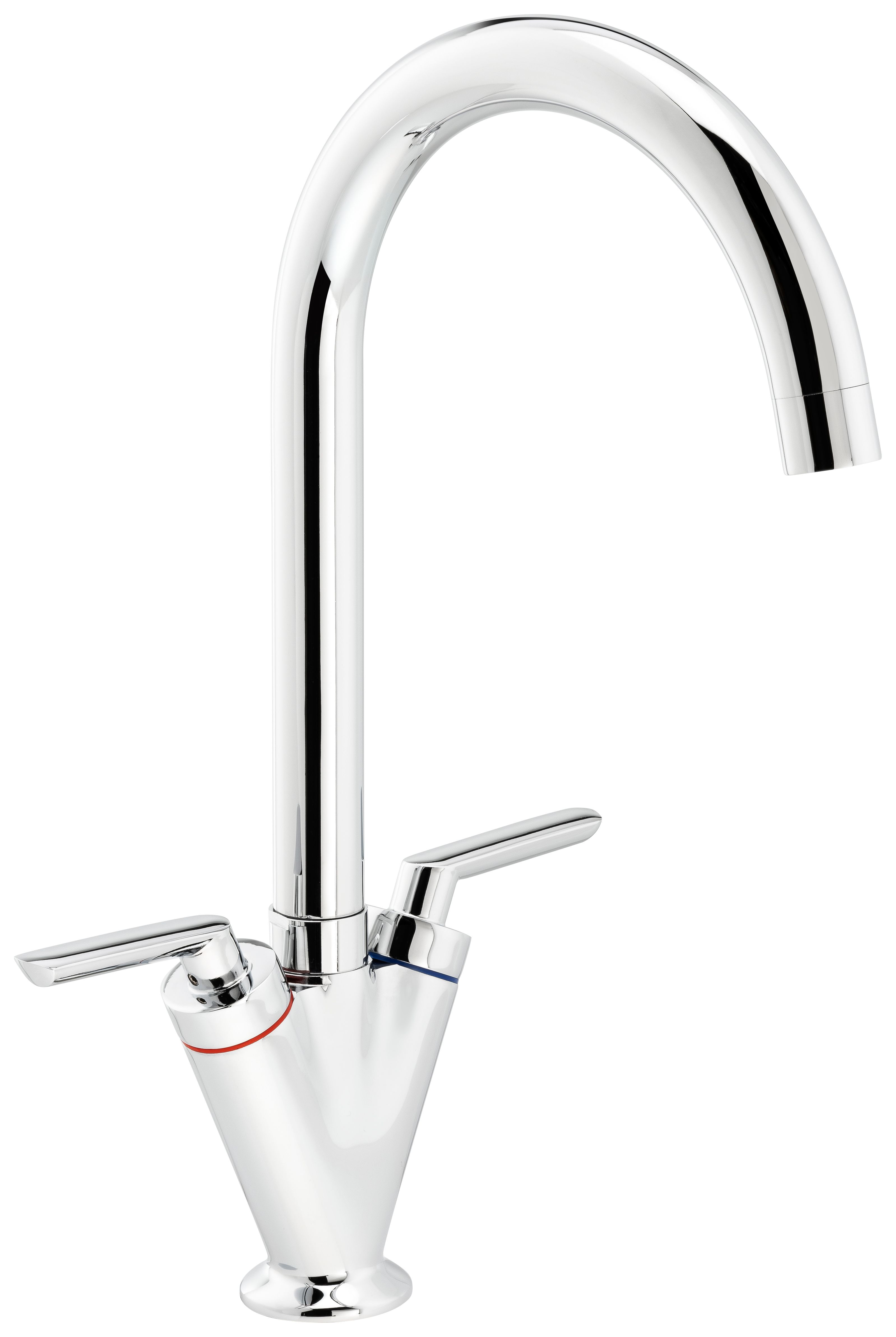 Image of Abode Dual Handle Monobloc Kitchen Tap - Chrome