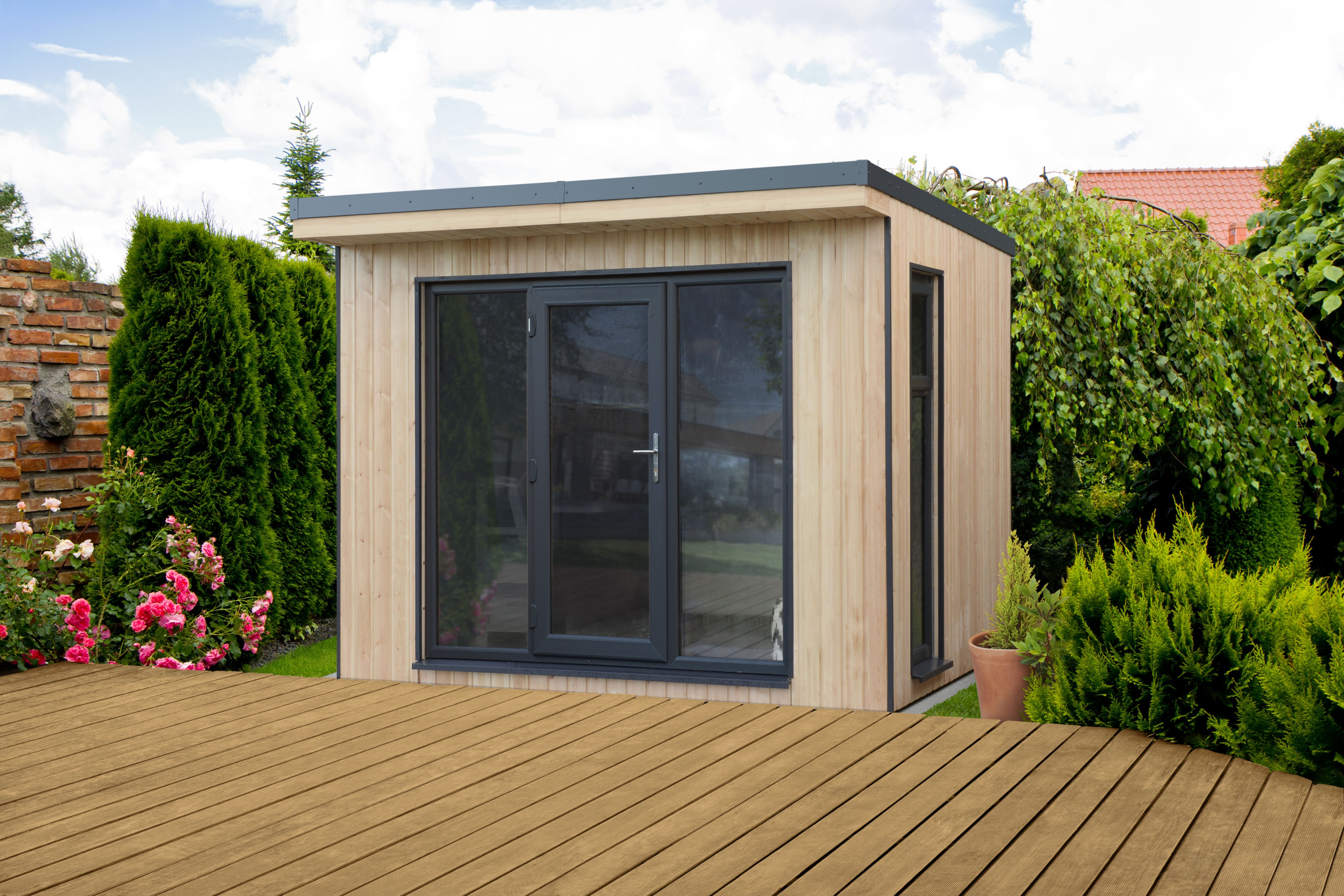 Forest Garden Xtend Insulated Garden Office With 1/4 Window Including Installation - 2.98 X 2.9m