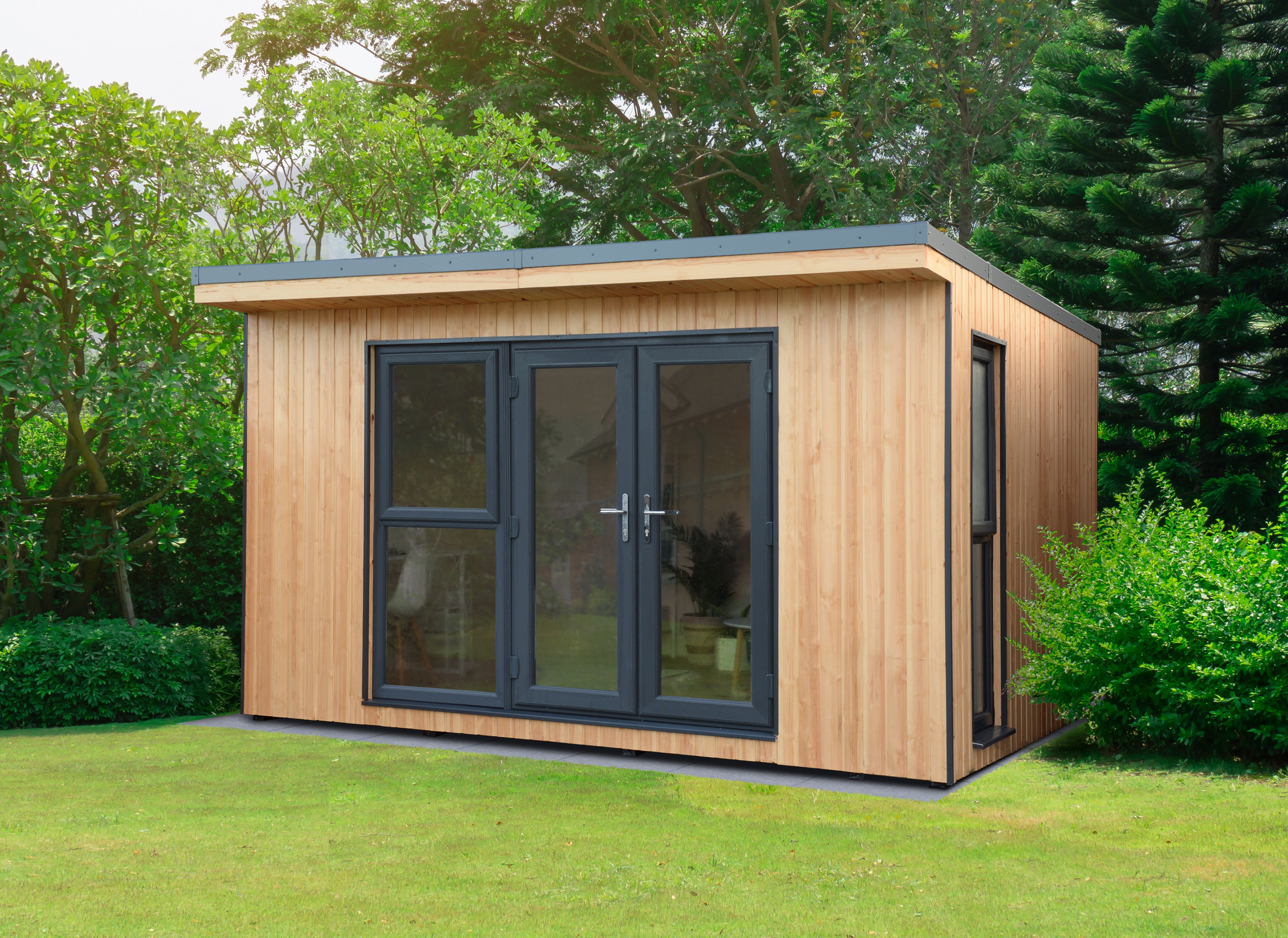 Forest Garden Xtend Insulated Garden Office With 1/2 Window Including Installation - 4 X 3.42m