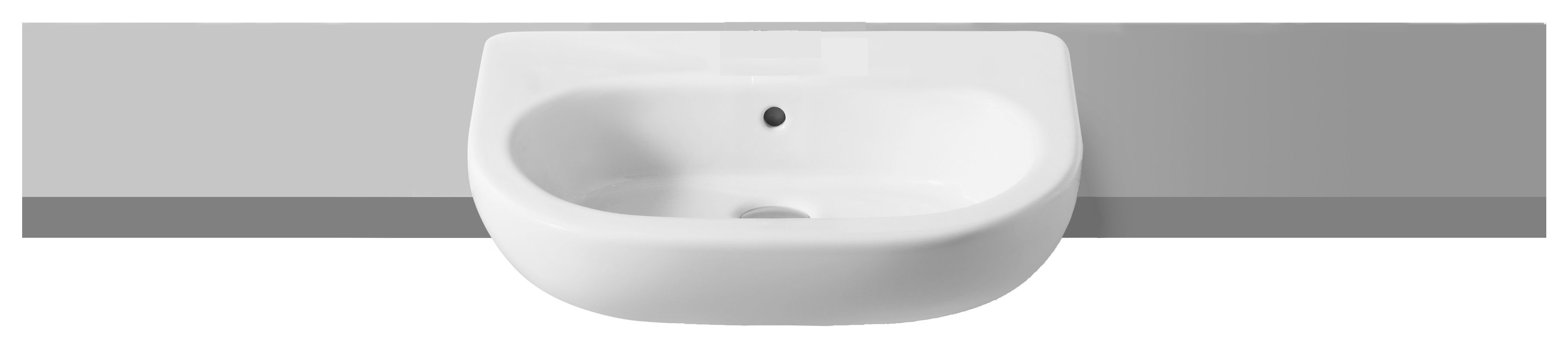 Image of Meridian 1 Tap Hole Semi Recessed Bathroom Basin - 550mm