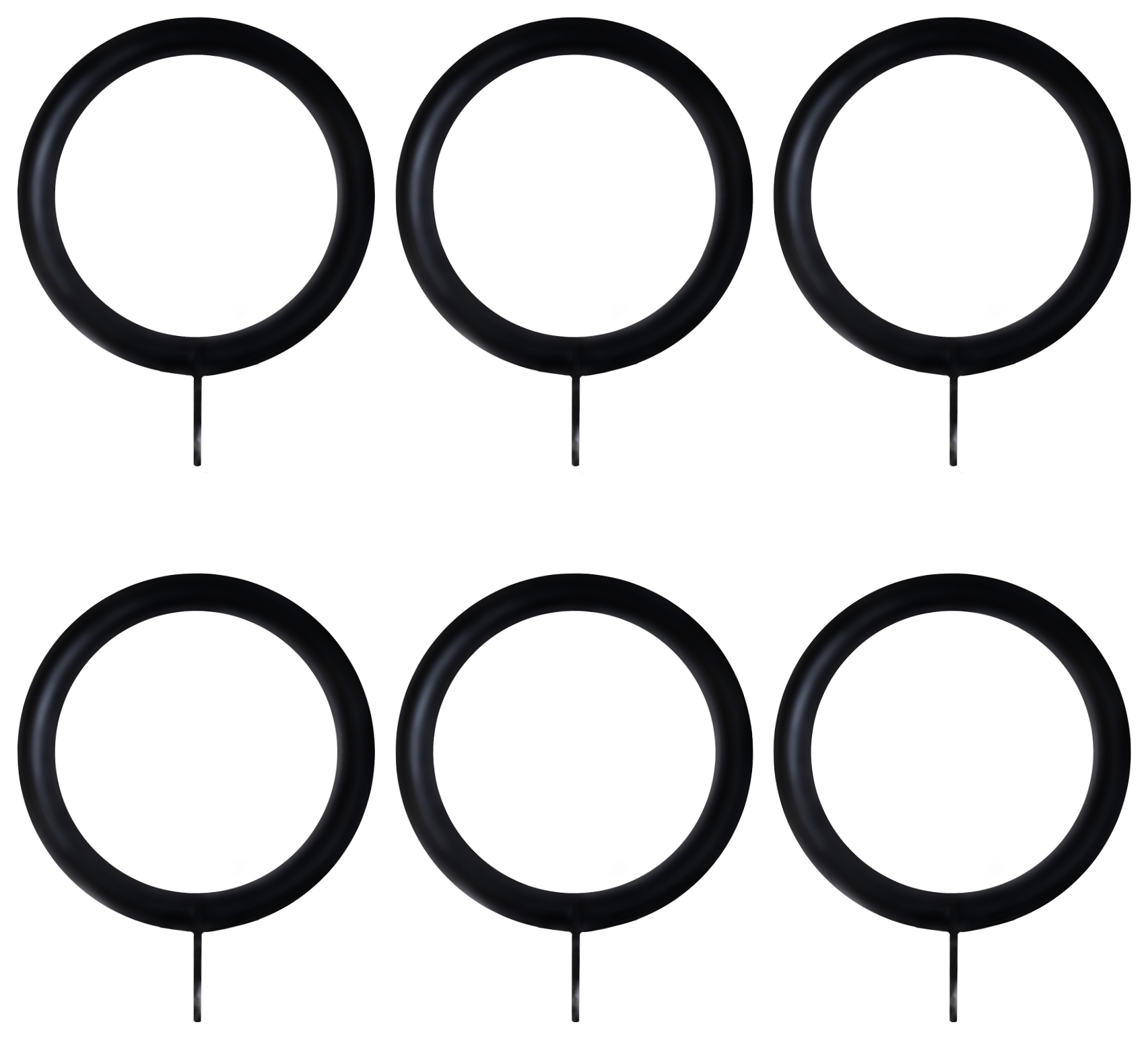 Image of Matt Black 19mm Metal Curtain Rings - Pack of 10