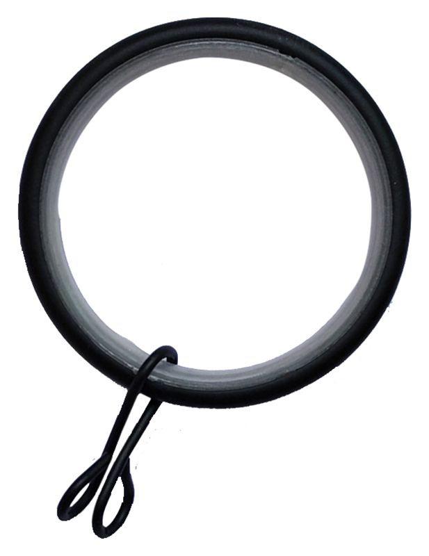 Image of Wickes 28mm Metal Rings Matt Black 10 Pack