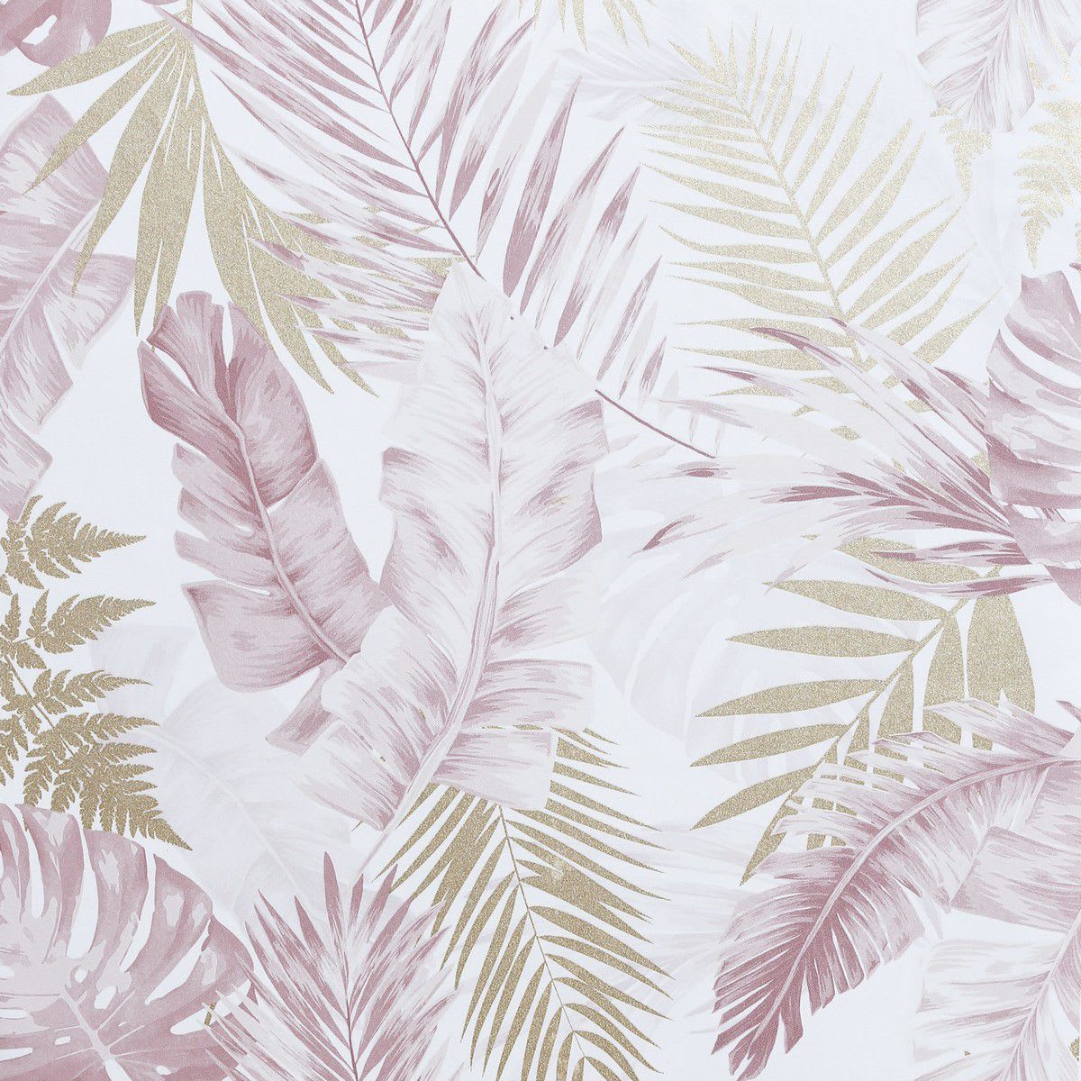 Offer Wickes Artistick Blush Pink & Gold Tropical Leaves