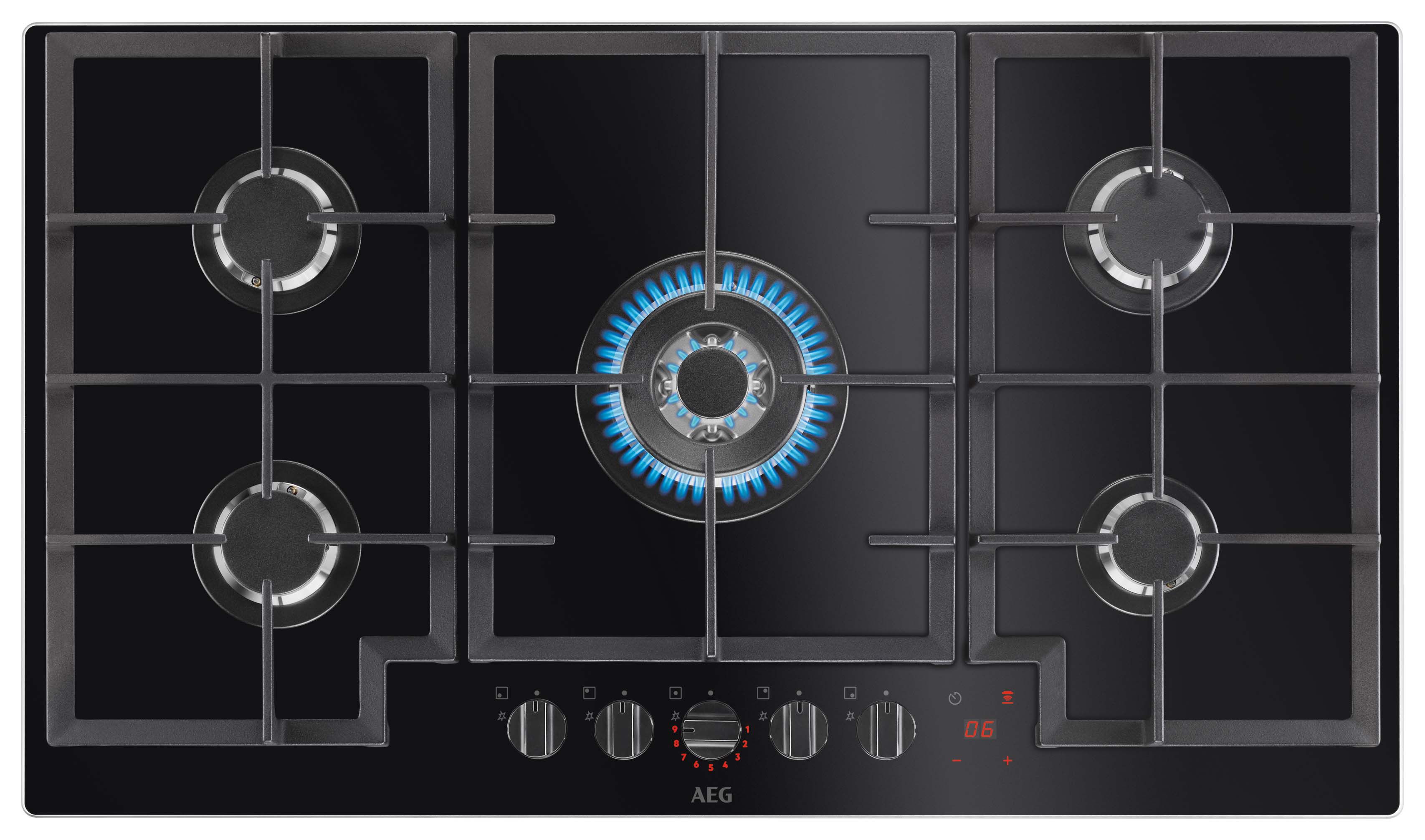 AEG HKB95450NB 90cm Gas Hob - Black