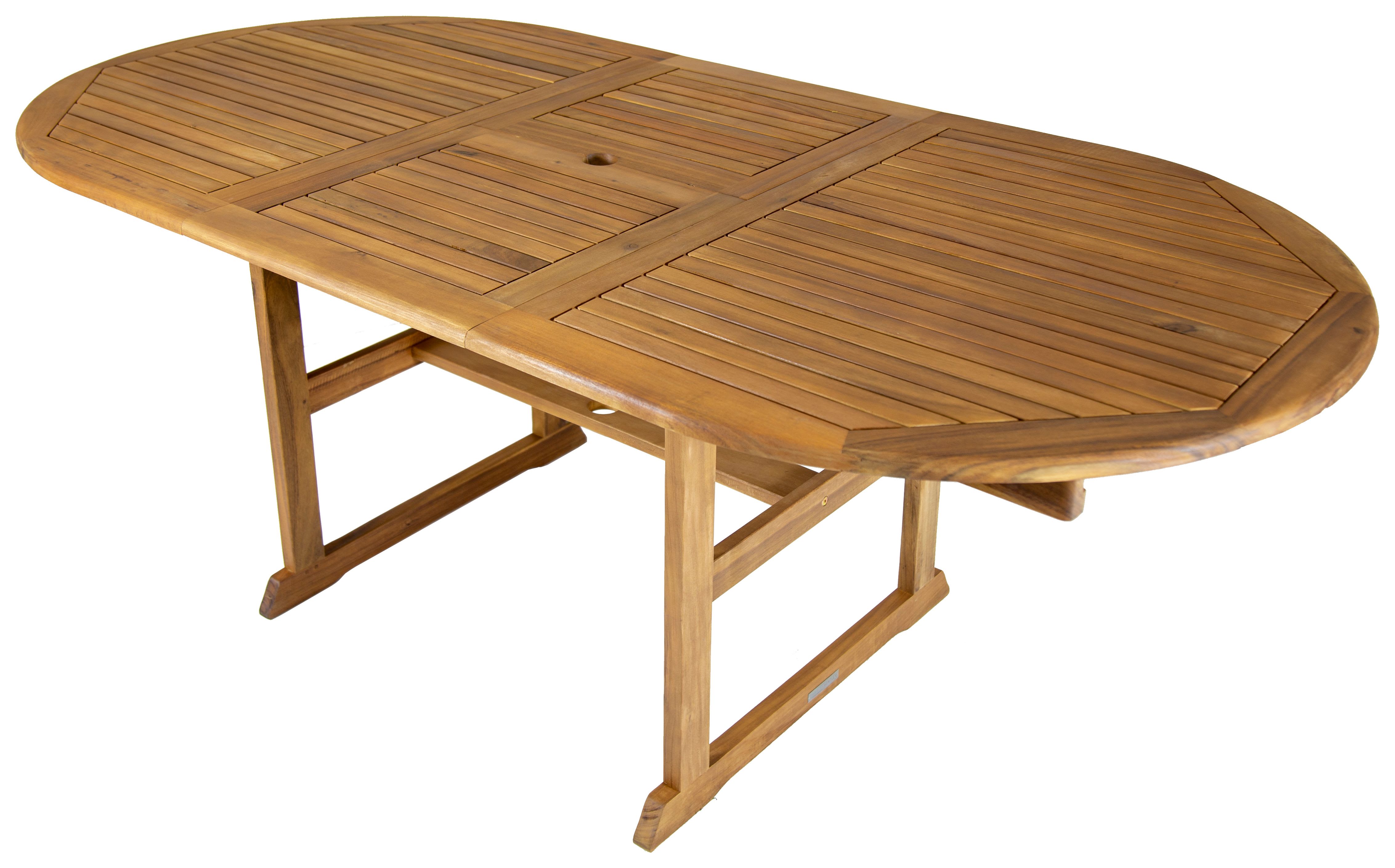 Charles Bentley Acacia Hardwood Oval Extendable Table