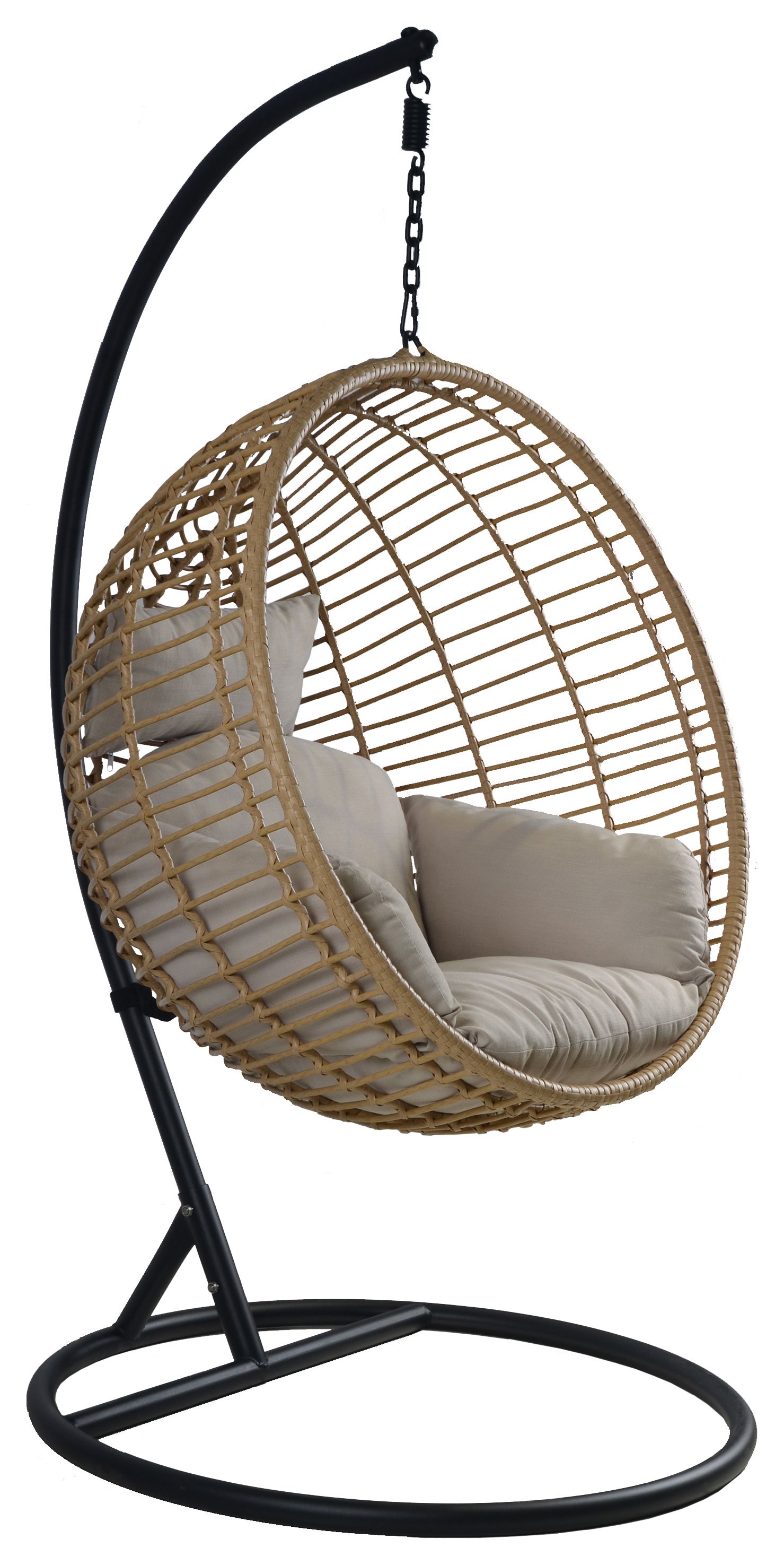 Image of Charles Bentley Single Hanging Garden Swing Chair - Natural