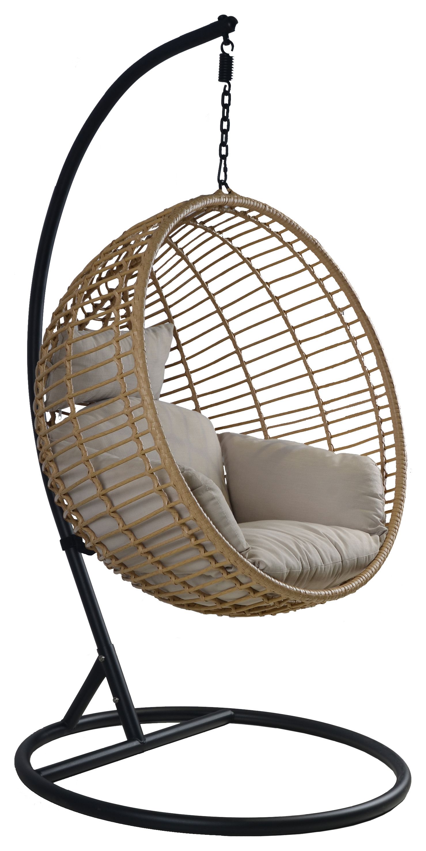 Charles Bentley Single Hanging Garden Swing Chair - Natural