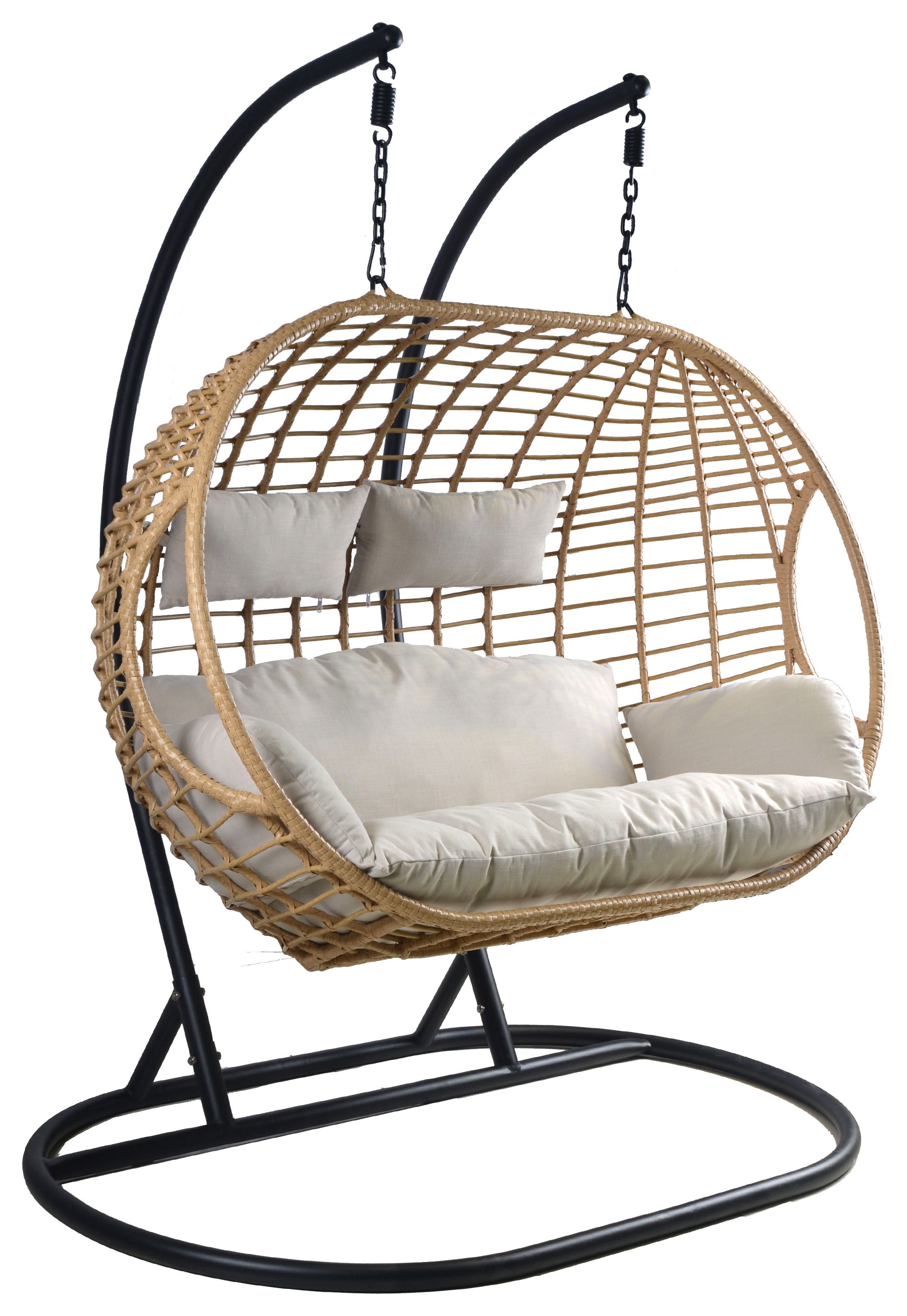 Charles Bentley Double Hanging Garden Swing Chair - Natural