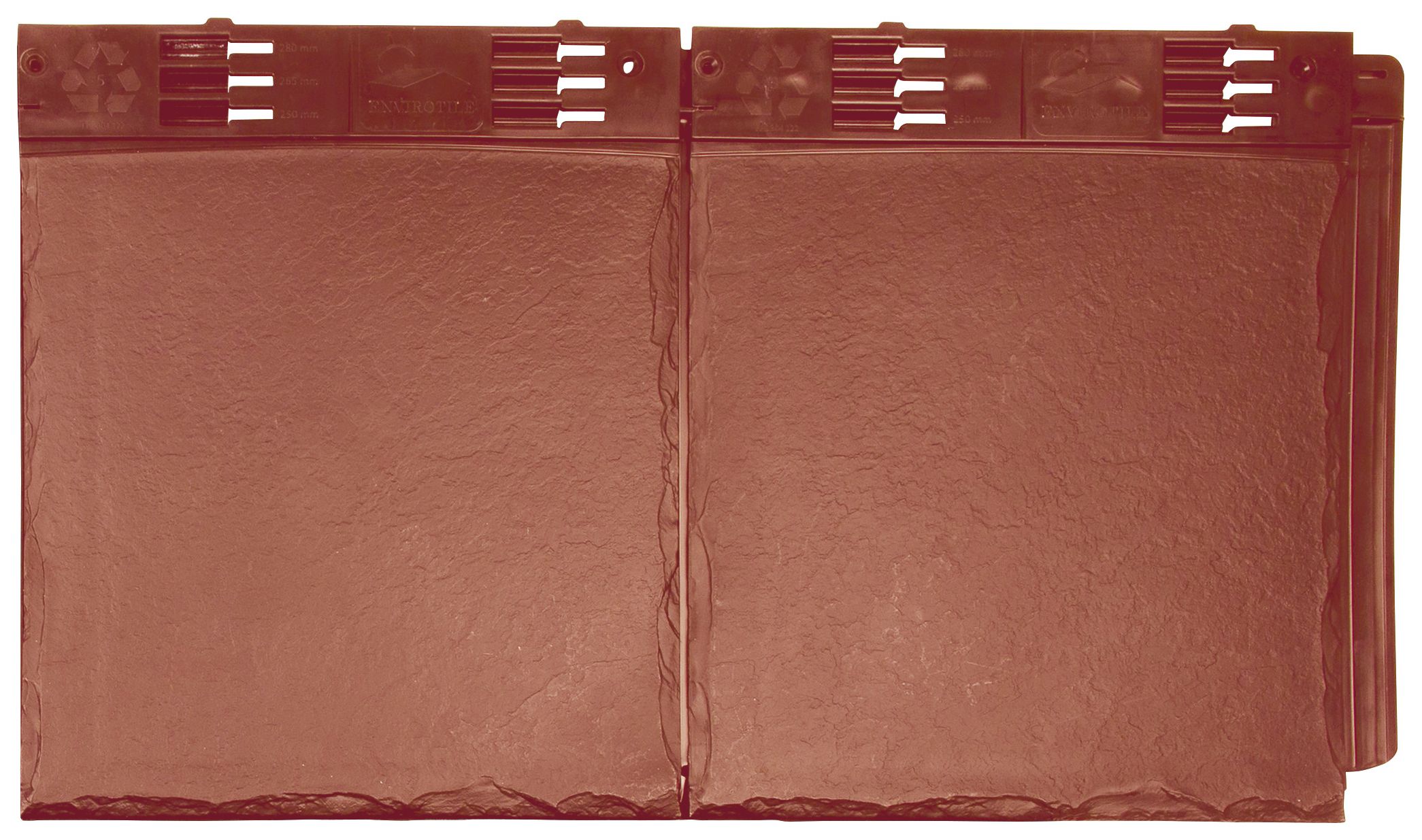 Envirotile Plastic Lightweight Terracotta Double Tile - 365 x 630 x 12mm