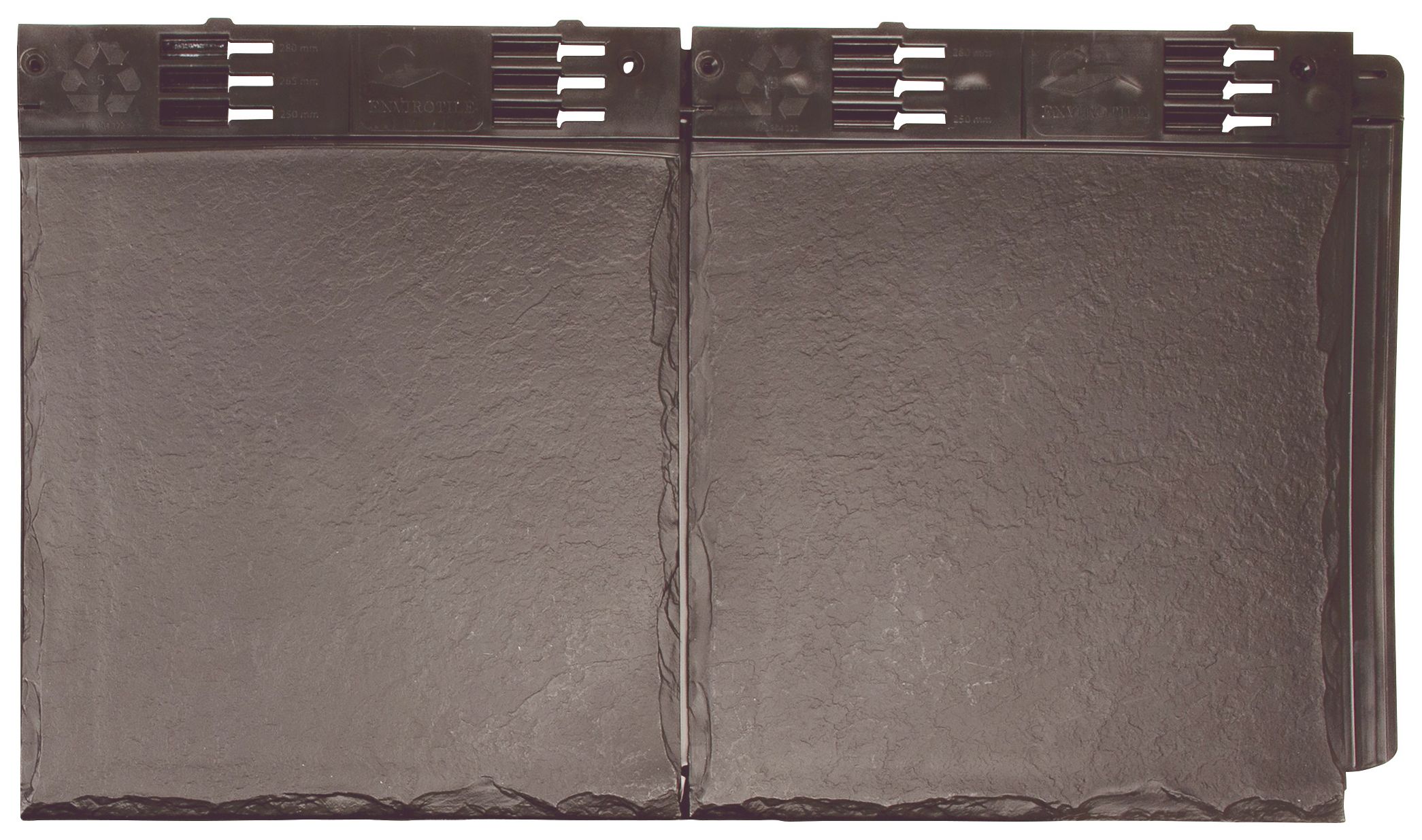 Image of Envirotile Plastic Lightweight Dark Brown Double Tile - 365 x 630 x 12mm
