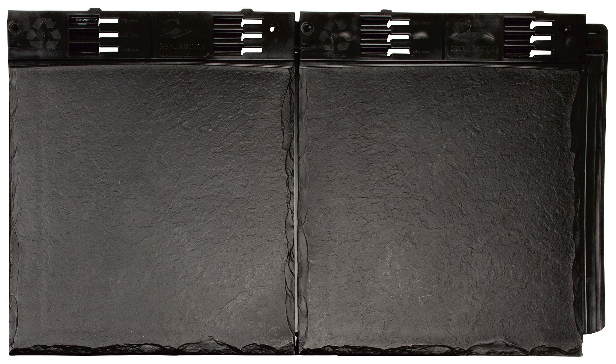 Image of Envirotile Plastic Lightweight Grey Double Tile - 365 x 630 x 12mm