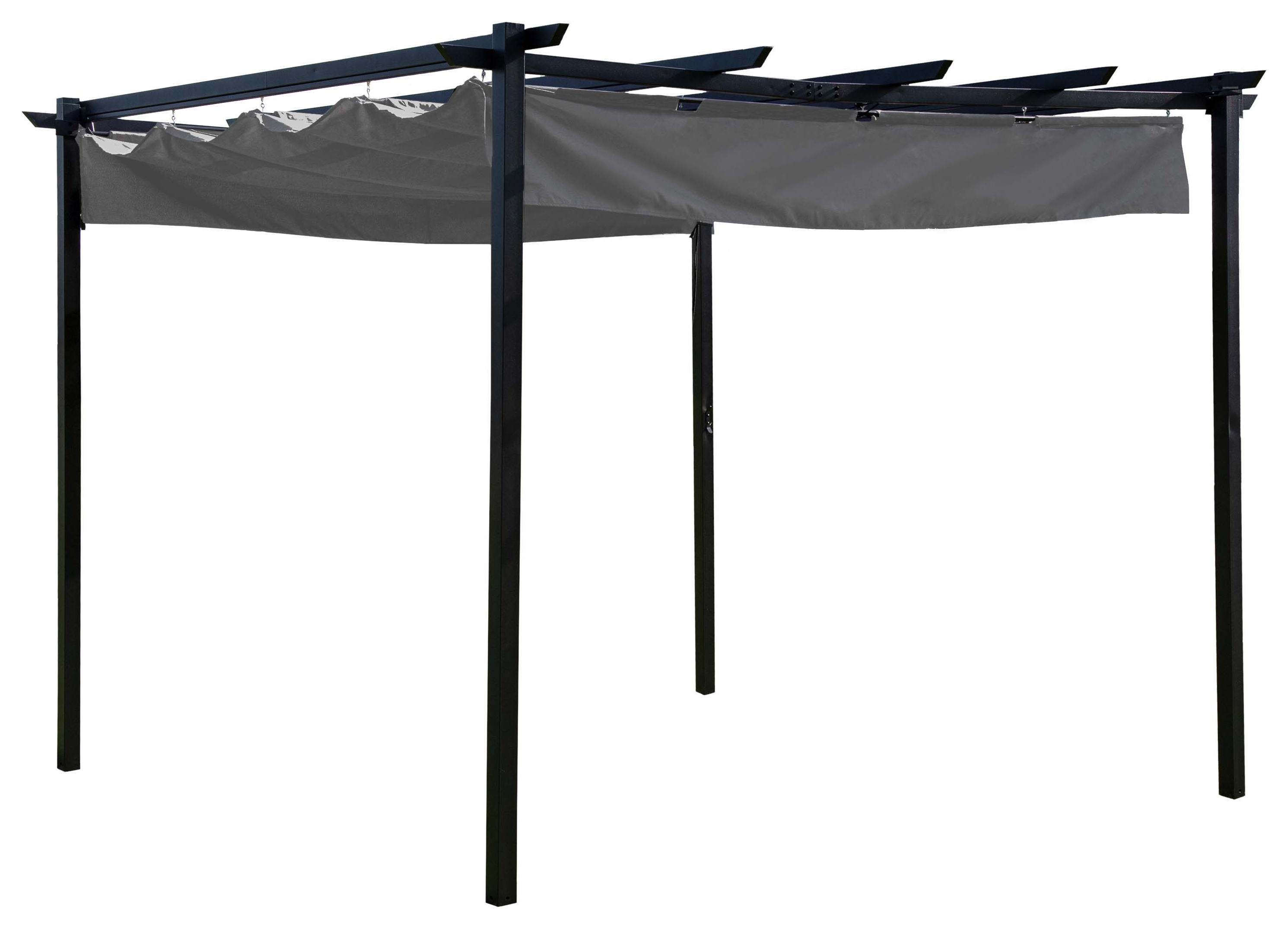 Charles Bentley 3 x 3m Steel Pergola Gazebo - Grey