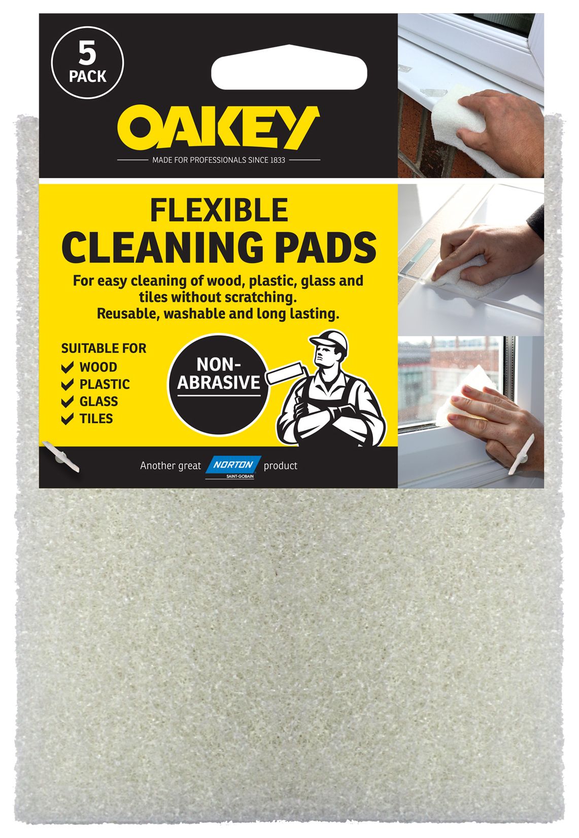 Image of Oakey Flexible Cleaning Pads - Pack of 5