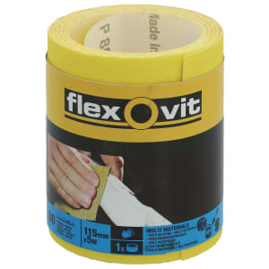 Flexovit 80 Grit Medium Sanding Roll - 5m x 115mm
