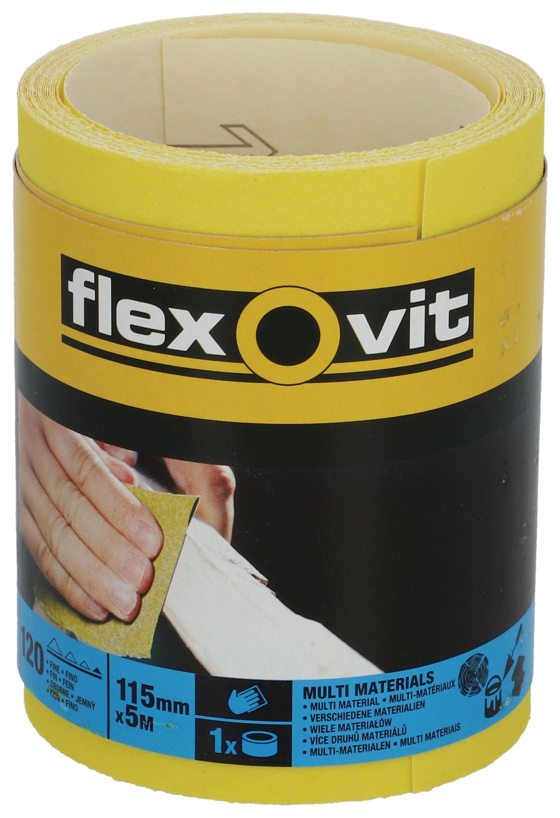 Image of Flexovit 120 Grit Fine Sanding Roll - 5m x 115mm
