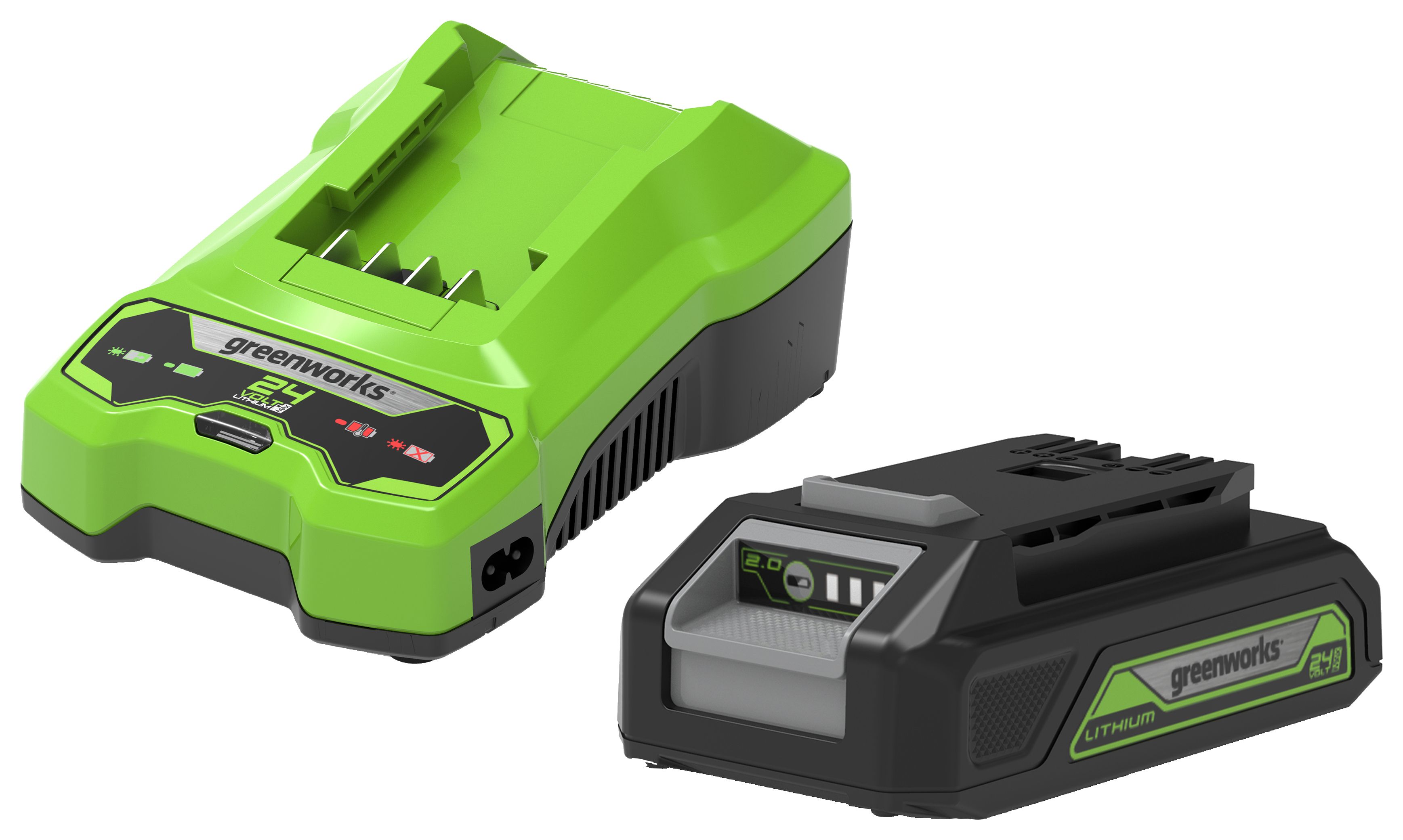 Greenworks 24V 2Ah Lithium Battery Charger Kit