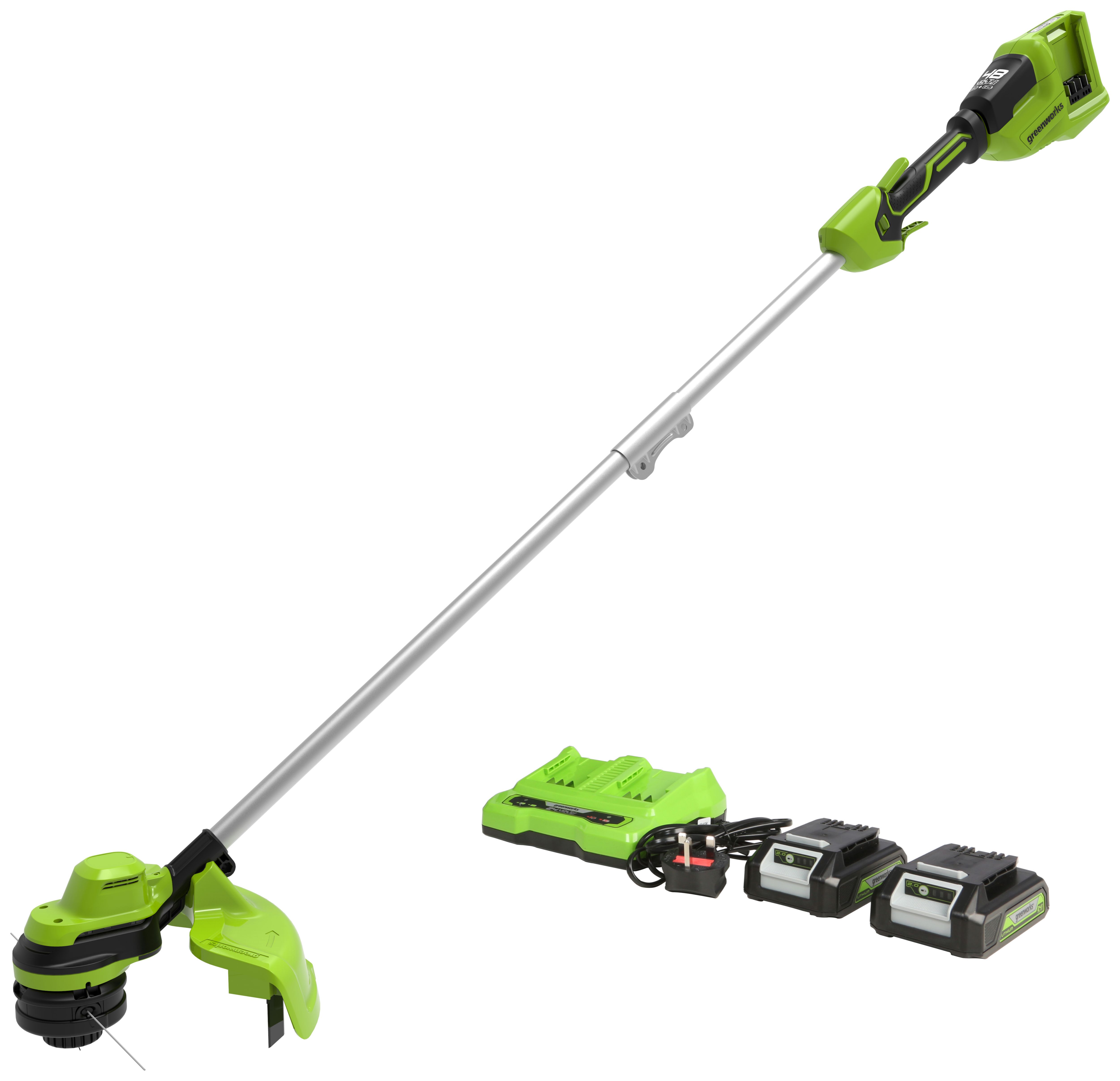 Greenworks Cordless Line Trimmer with 2 x Batteries & Charger