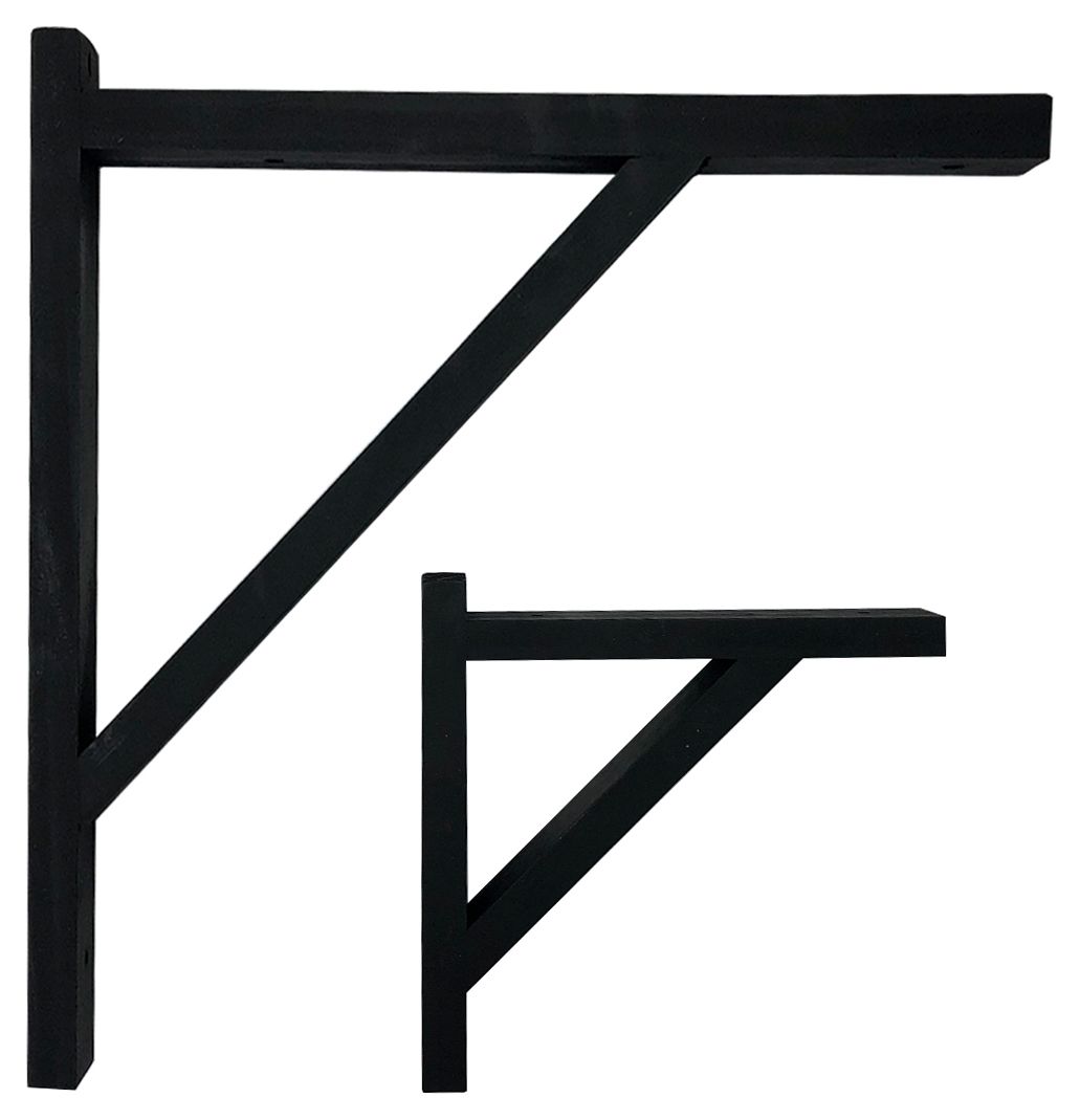 Black Timber Frame Bracket Pair - 300 x 270mm
