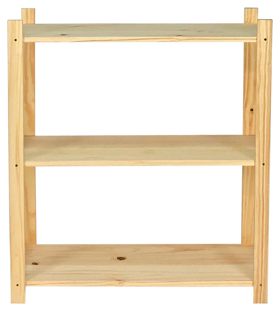 Wickes 3 Tier Pine Shelf Unit - 800mm