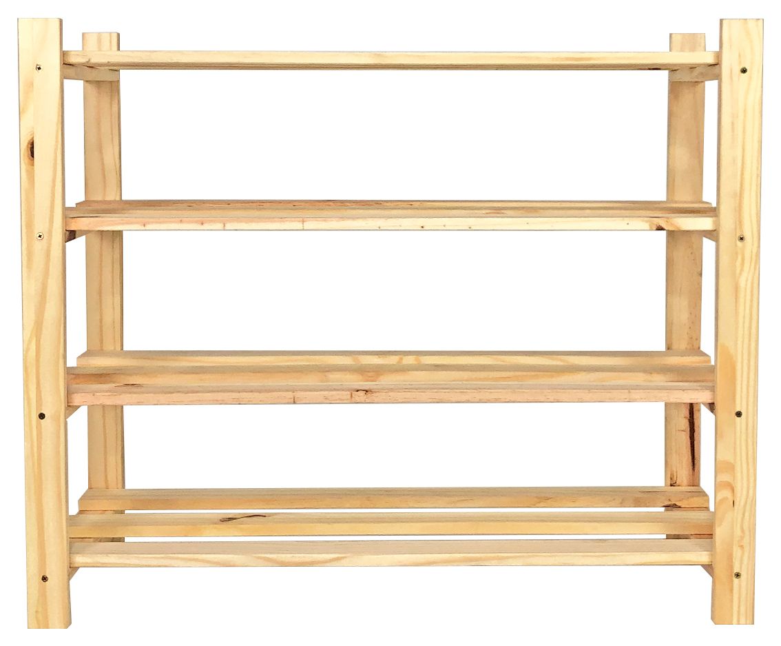 Image of Wickes 4 Tier Pine Shoe Rack - 800mm