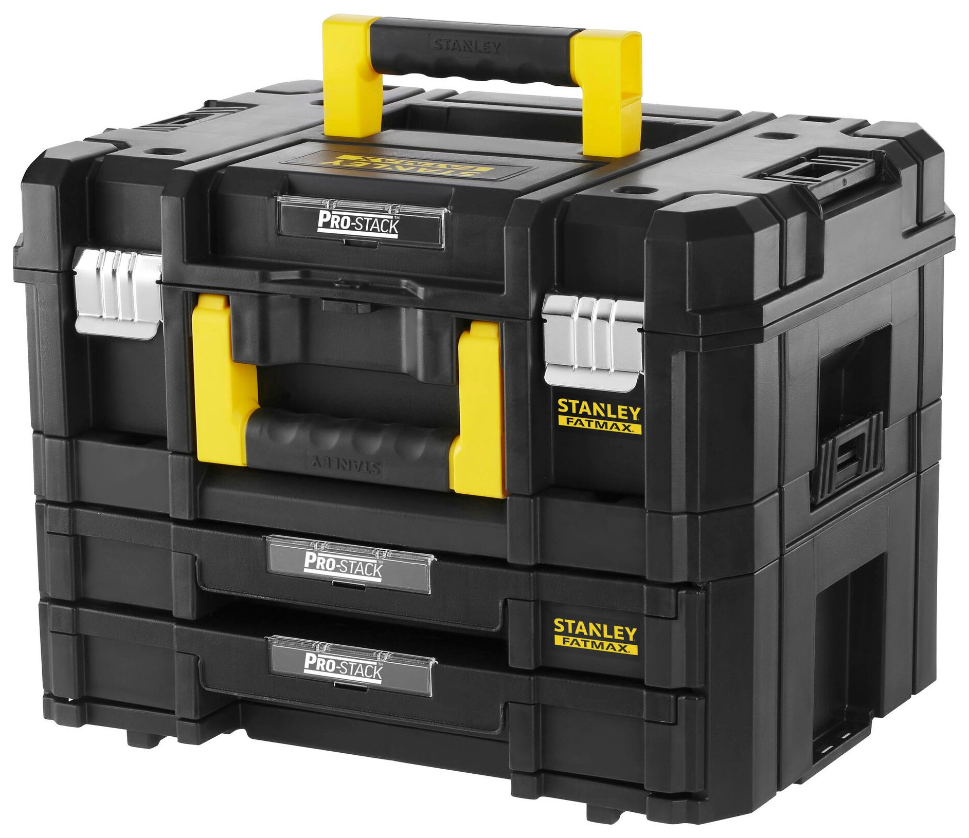 1-79-218  Stanley One Touch 2 drawers Plastic Tool Box, 600 x 255