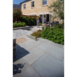 Marshalls Flamed Narias Textured Silver Birch Paving Slab Mixed Size - Sample