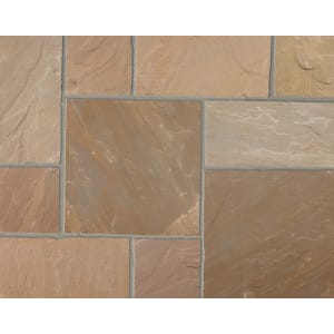 Marshalls Indian Sandstone Textured Brown Multi Paving Slab - Sample