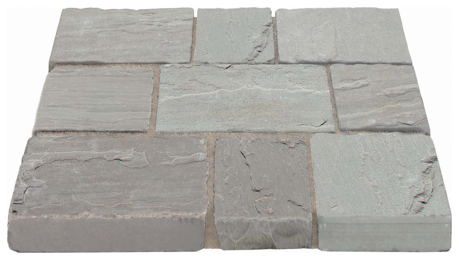 Image of Marshalls Fairstone Natural Stone Set Driveway Block Paving Silver Birch - Sample