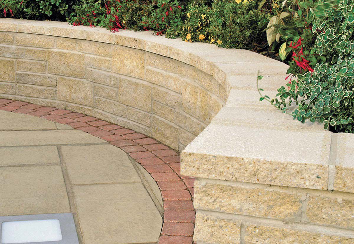 Offer Wickes Marshalls Saxon Textured Coping Stone Buff