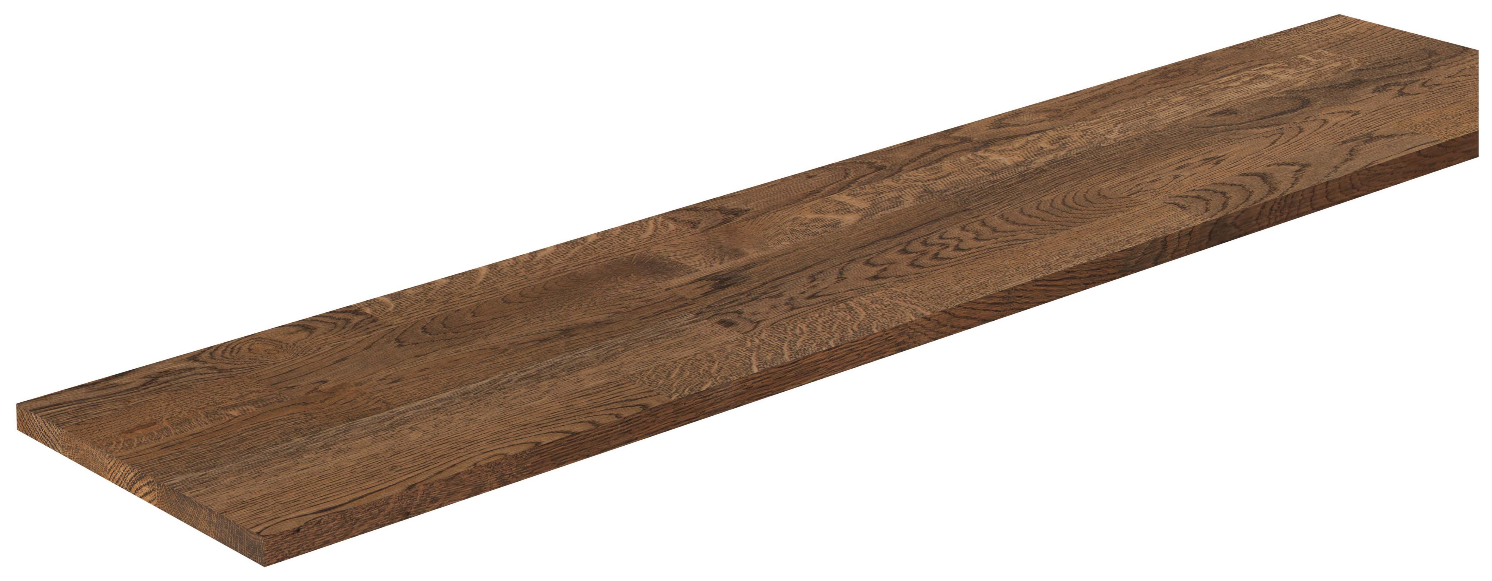 Image of Wickes Smoked Black Oil Rustic Oak Shelf - 22 x 230 x 1200mm