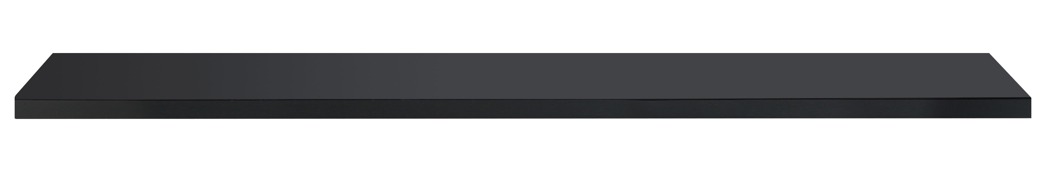 Image of Wickes Gloss Black Radiator Shelf - 18 x 150 x 1200mm