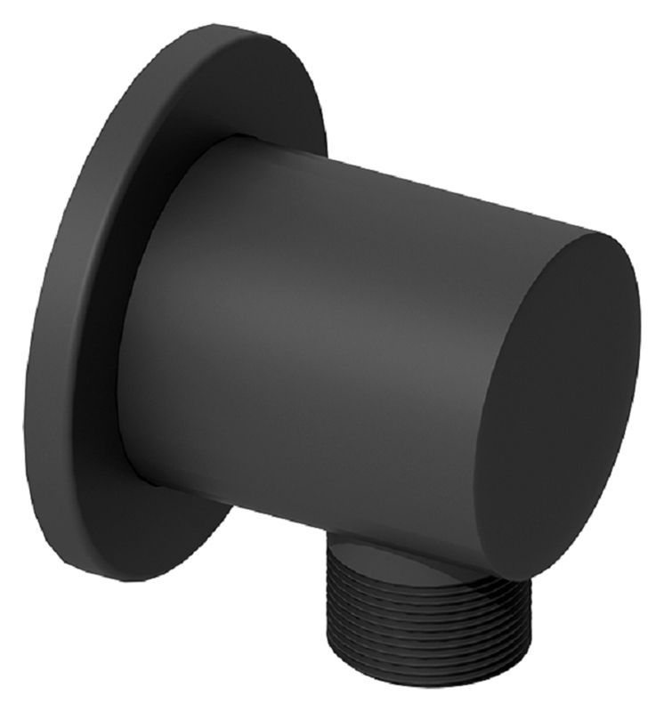 Image of Wickes Round Shower Wall Outlet - Matt Black