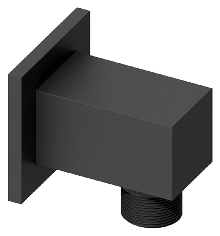 Image of Wickes Square Shower Wall Outlet - Matt Black