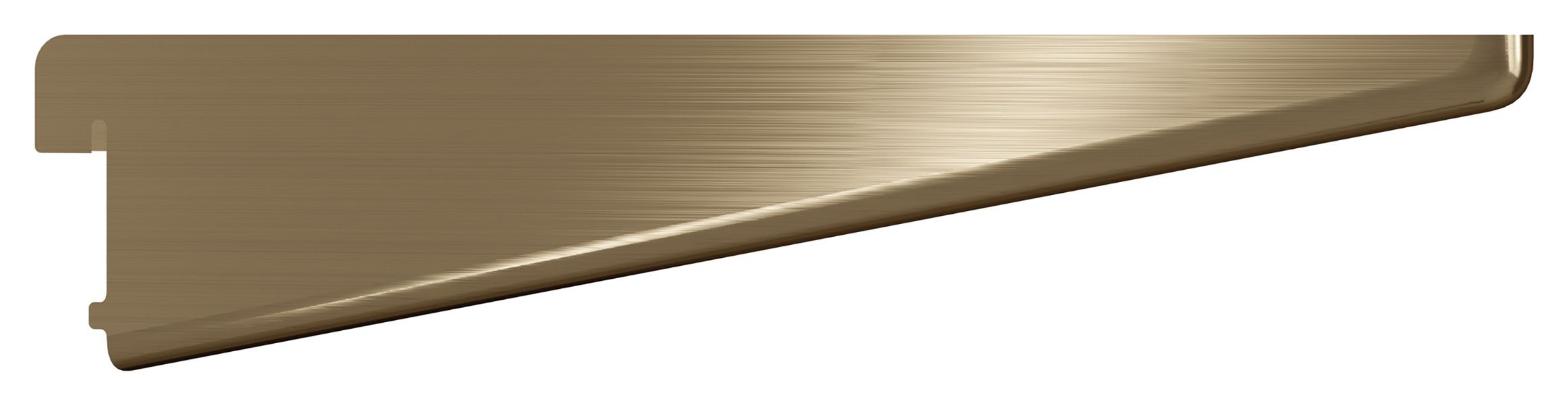 Twin Slot Antique Brass Shelf Bracket - 220mm