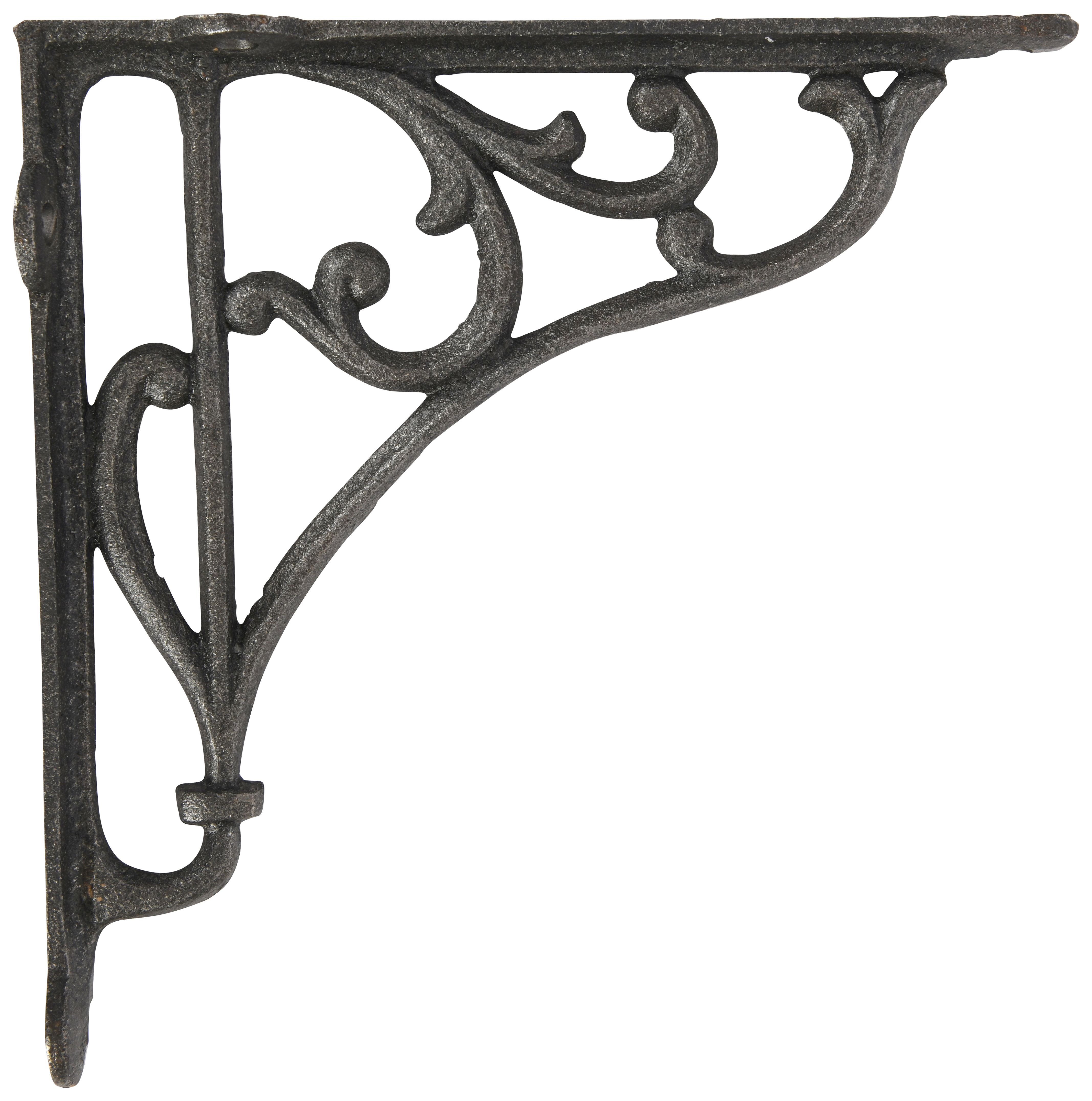 Ornate Steel Railway Shelf Bracket - 200 x 200mm