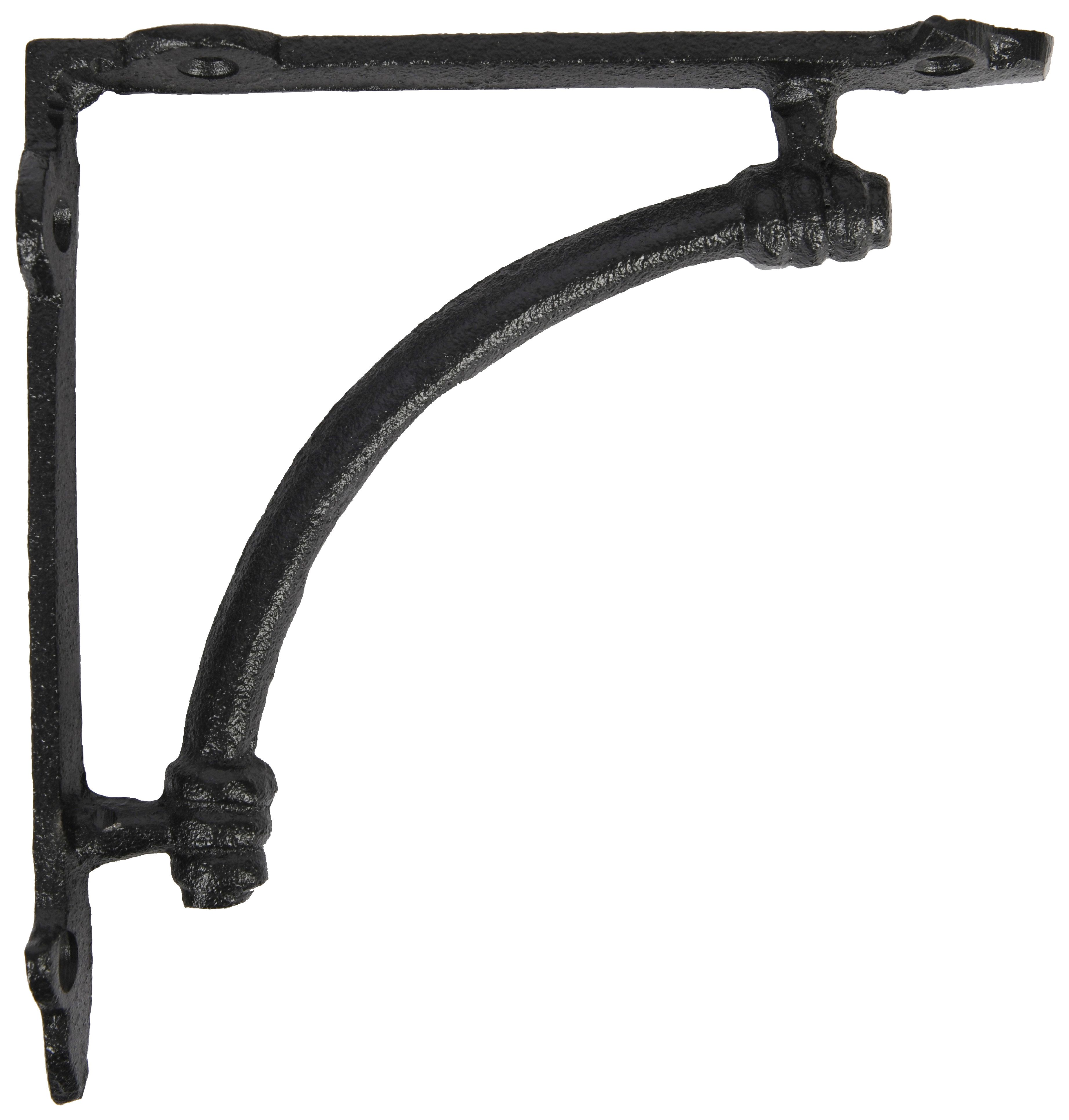 Rustic Arch Black Shelf Bracket - 200 x 200mm