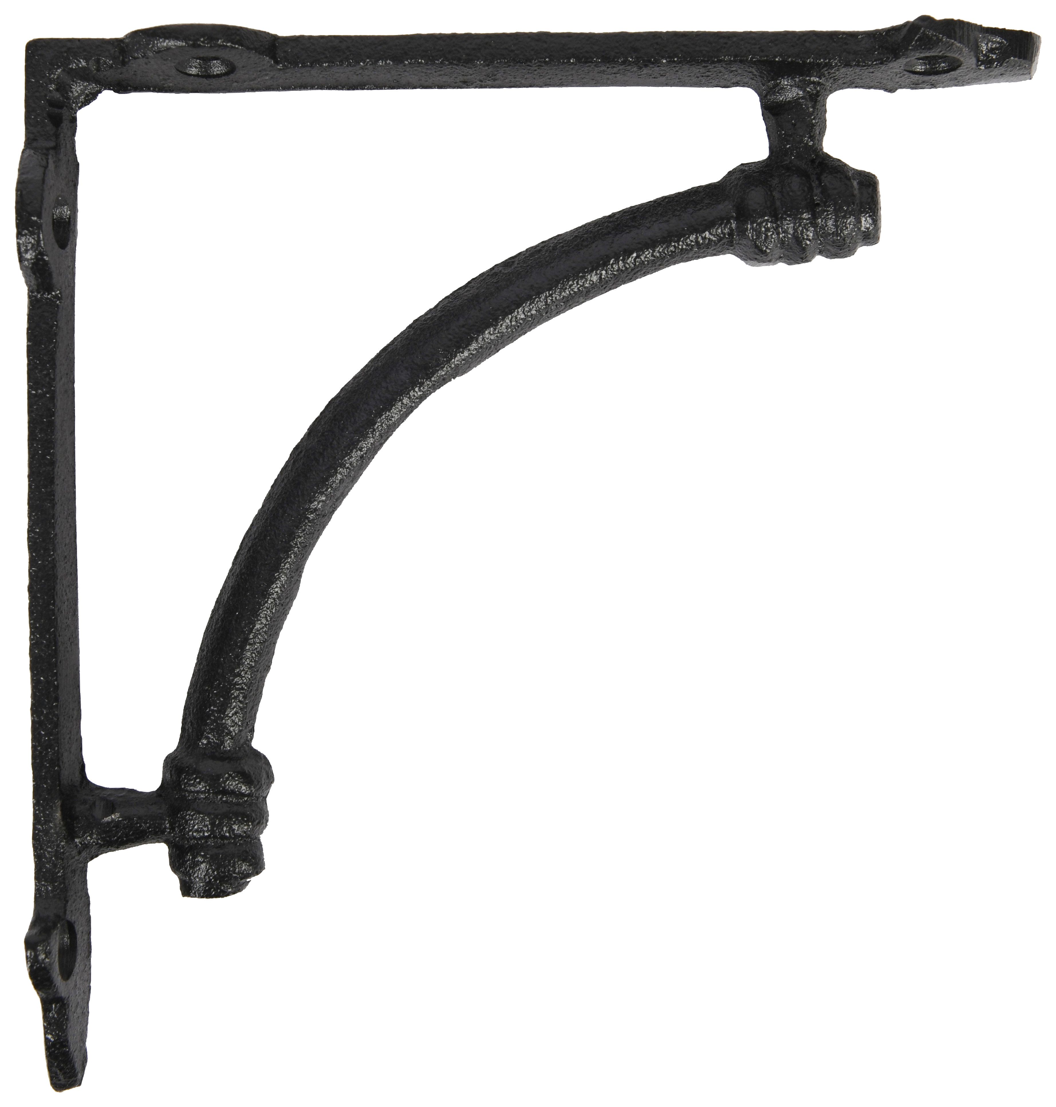 Image of Wickes Rustic Arch Black Shelf Bracket - 200 x 200mm